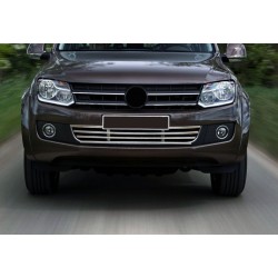 Решетка в бампер (нерж) для Volkswagen Amarok 2010-2022 гг