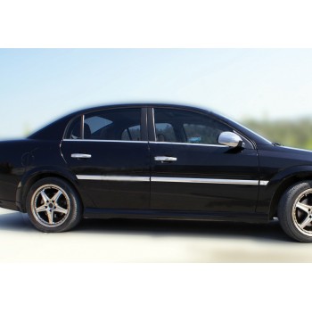 Зовнішня окантовка вікон (4 шт, нерж) OmsaLine - Італійська нержавійка для Opel Vectra C 2002-2008 рр