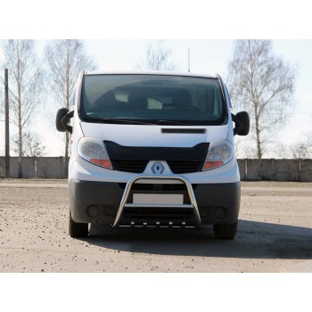 Кенгурятник QT-Spec (нерж.) для Renault Trafic 2001-2015 гг
