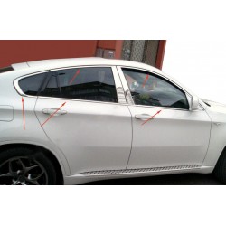 Полная окантовка стекол (10 шт, нерж.) для BMW X6 E-71 2008-2014 гг