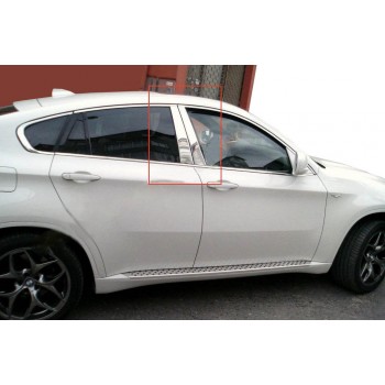 Молдинги на дверні стійки (нерж.) для BMW X6 E-71 2008-2014 рр