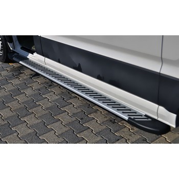 Боковые пороги Line (2 шт, алюминий) Средняя база для Volkswagen Crafter 2016- гг
