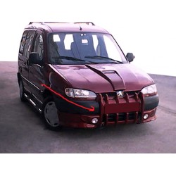 Накладка на передний бампер Клыки (под покраску) для Peugeot Partner 1996-2008 гг
