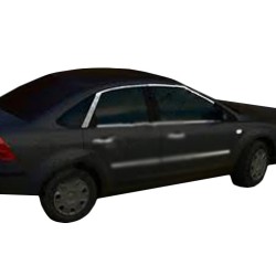 Верхняя окантовка стекла HB (6 шт, нерж.) для Ford Focus II 2005-2008 гг