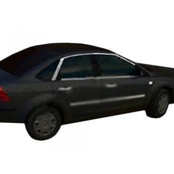 Верхняя окантовка стекла HB (6 шт, нерж.) для Ford Focus II 2005-2008 гг