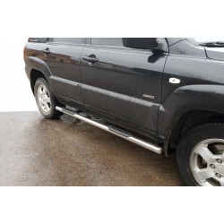 Боковые трубы BB002 (2 шт., нерж.) для Kia Sportage 2004-2010 гг