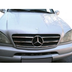 Накладки на кант решітки (5 шт, нерж) для Mercedes ML W163 1997-2005 рр