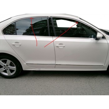 Верхние молдинги стекла 6 шт, нерж) OmsaLine - Итальянская нержавейка для Volkswagen Jetta 2011-2018 гг