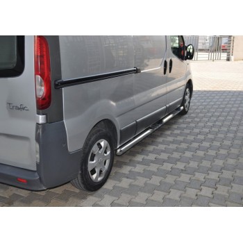 Бічні труби BB002 (2 шт., нерж.) 70 мм, довга база для Renault Trafic 2001-2015 рр
