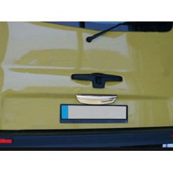 Хром планка над номером (нижняя, нерж) С надписью, Carmos - Турецкая сталь для Opel Vivaro 2001-2015 гг
