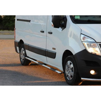 Бічні труби BB002 (2 шт., нерж.) Довга база для Renault Master 2011-2023 рр