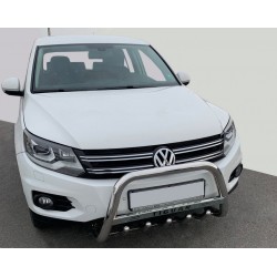 Кенгурятник WT003 (нерж) 51 мм, без надписи для Volkswagen Tiguan 2007-2016 гг