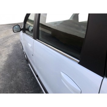 Окантовка вікон (4 шт, нерж.) Carmos - Турецкая сталь для Dacia Lodgy 2012-2022 гг