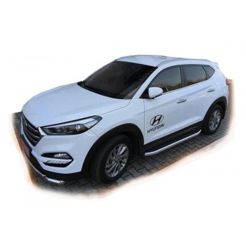 Бокові пороги Fullmond (2 шт., Алюміній) для Hyundai Tucson TL 2016-2021рр