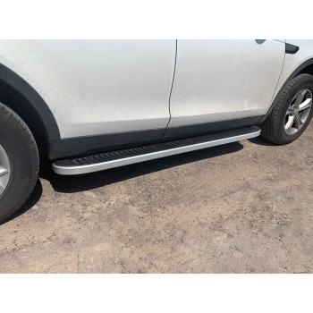 Боковые пороги Tayga Grey (2 шт., алюминий) 2019-2025 для Land Rover Discovery Sport