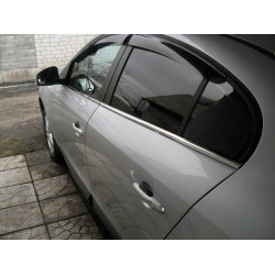 Нижняя окантовка стекол (4 шт, нерж) Carmos – турецкая сталь для Renault Fluence 2009-2016 гг