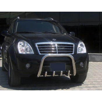 Кенгурятник QT006 (нерж) для SsangYong Rexton I 2001-2017 гг
