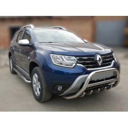 Кенгурятник без надписи WT003 (нерж.) для Dacia Duster 2018-2024 гг