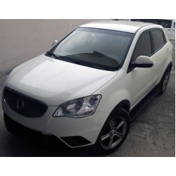 Бокові пороги Allmond Black (2 шт., Алюміній) для SsangYong Korando 2010-2019 рр