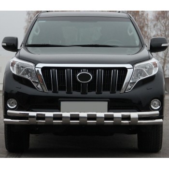 Передняя защита ST016-2 (нерж) для Toyota Land Cruiser Prado 150