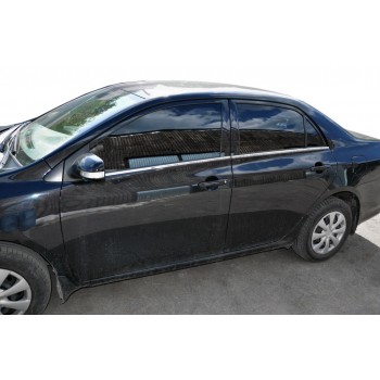 Наружняя окантовка стекол (4 шт, нерж) OmsaLine - Итальянская нержавейка для Toyota Corolla 2007-2013 гг Наружняя окантовка стекол (4 шт, нерж) OmsaLine - Итальянская нержавейка для Toyota Corolla 2007-2013 гг