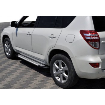 Боковые пороги Allmond Grey (2 шт, алюм) для Toyota Rav 4 2006-2013 гг