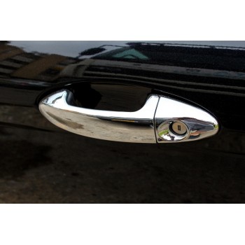 Накладки на ручки (4 шт., нерж.) OmsaLine - Італійська нержавійка для Ford Fiesta 2008-2017 рр