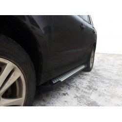 Боковые пороги Allmond Grey (2 шт, алюм.) для Hyundai Santa Fe 2 2006-2012 гг