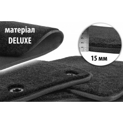 Текстильные коврики Deluxe (3 ряда, 2006-2010, 7-местный, черный) для Volkswagen Touran