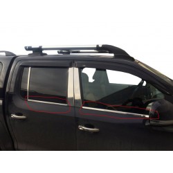 Окантовка окон (4 полоски, нерж) Carmos - Турецкая сталь для Volkswagen Amarok 2010-2022 гг