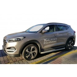 Боковые пороги Tayga Grey (2 шт., алюминий) для Hyundai Tucson TL 2016-2021 гг