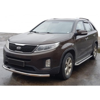 Передняя защита ST008 (2013-2015, нерж.) для Kia Sorento II XM