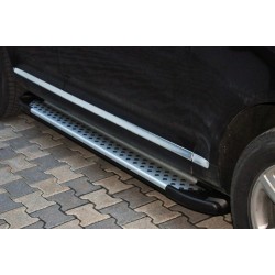 Бокові пороги Allmond Grey (2 шт., алюм) для Volkswagen Touareg 2002-2010 рр