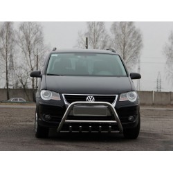 Кенгурятник WT003 (нерж) 51 мм, без надписи для Volkswagen Touran 2003-2010 гг