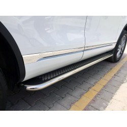 Бокові пороги Maydos V2 (2 шт., алюміній -2025 нерж) для Volkswagen Touareg 2002-2010 рр