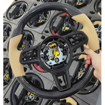 Руль (Карбон-2025 бежевый) для Porsche Boxster/Cayman 981 2013-2016 гг