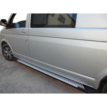 Бокові пороги X5-тип (2 шт., алюм) Довга база для Volkswagen T5 Multivan 2003-2010 рр