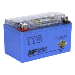 Акумулятор гелевий TTG YTX7A-BS 7АH, 150*87*94 мм синій, з дисплеєм
