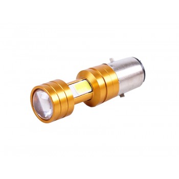 Лампа фары диодная 2 кристалла линза Н6 BA20D 12V 35/35W - LED - АМ