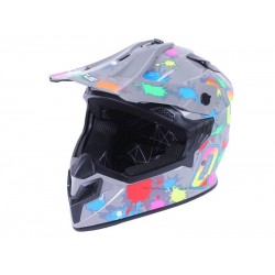 Шлем мотоциклетный кроссовый MD-911 VIRTUE (серый с цветной графикой, size XS)