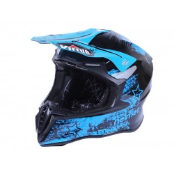 Шлем детский мотоциклетный кроссовый MD-911 VIRTUE (черно-голубой, size XS)