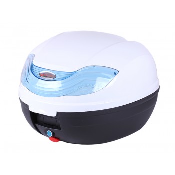 Кофр для мотоцикла задній ТАТА YM-0815P (V-32L) 43×41×32 білий з чорним