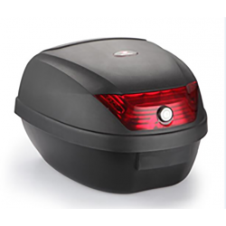 Кофр (багажник) для мотоцикла задній TATA YM-0807 (V-28L) 39.5×39.5×30 чорний з червоним