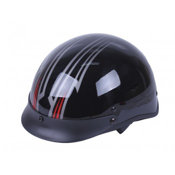 Шлем каска мотоциклетный MD-513 ТАТА (черный глянцевый, size L)